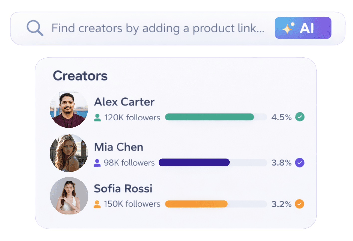 Find the Right Creators in Seconds.